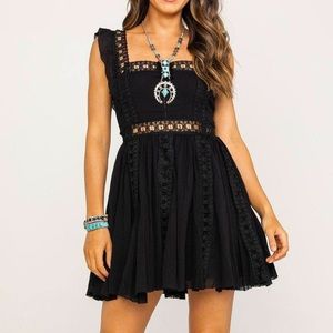 Free People Black Verona Dress, NWOT, Small